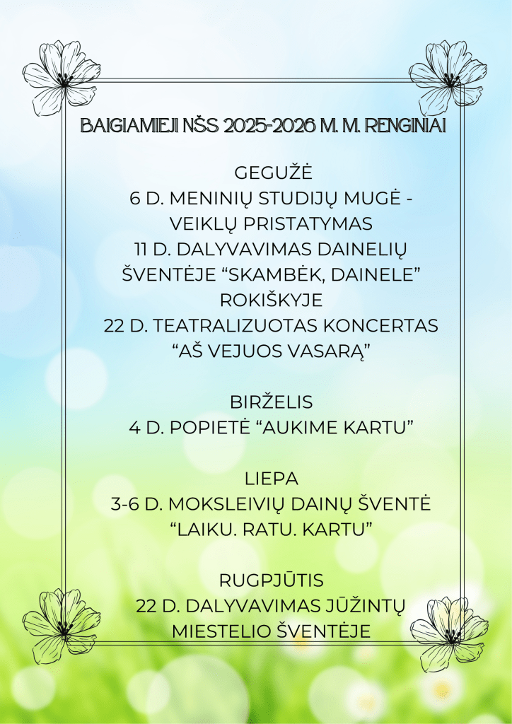 NŠS 2025-2026 m. m. baigiamieji renginiai